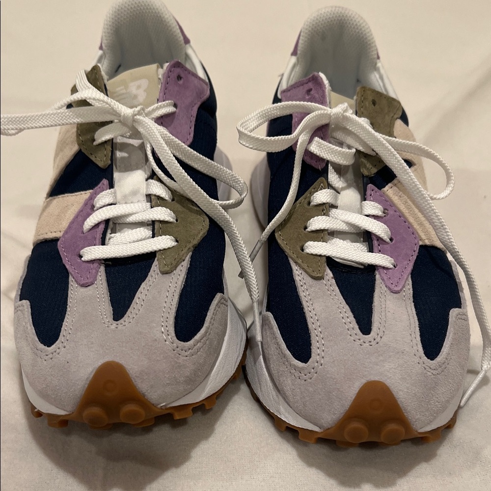 New Balance 327 colorblock Indigo + Raw Amethyst Retro Sneakers Womens 9.5 new - Picture 6 of 12